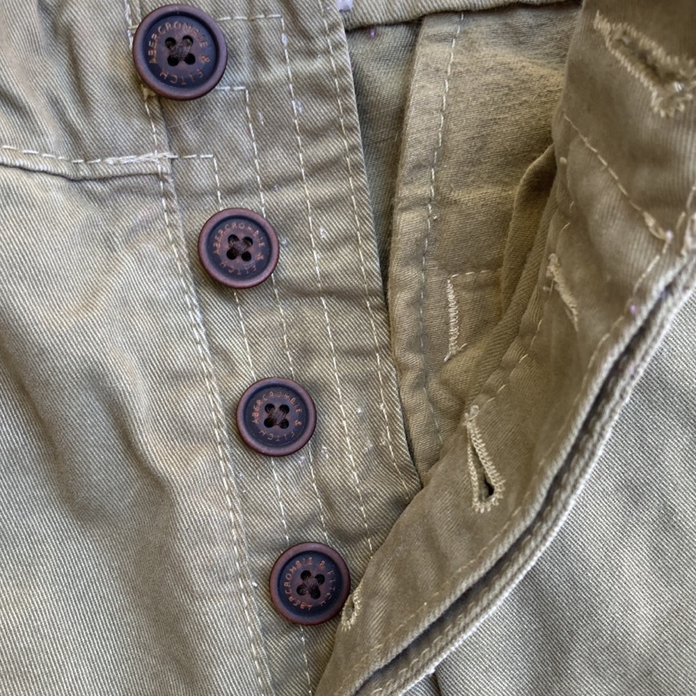 Men’s Abercrombie & Fitch Olive Green Button Up Fly Pants Size 32/34